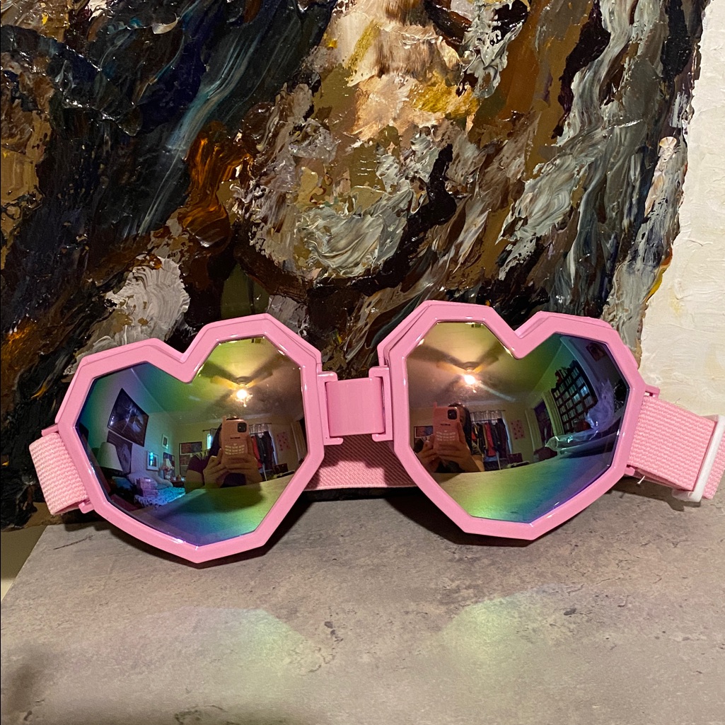 Barbie Baby Pink Heart Festival Rave Goggles